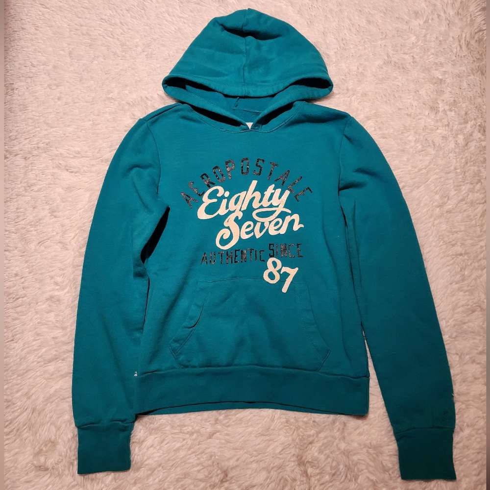 Aeropostale Eighty Seven Turquoise Hoodie